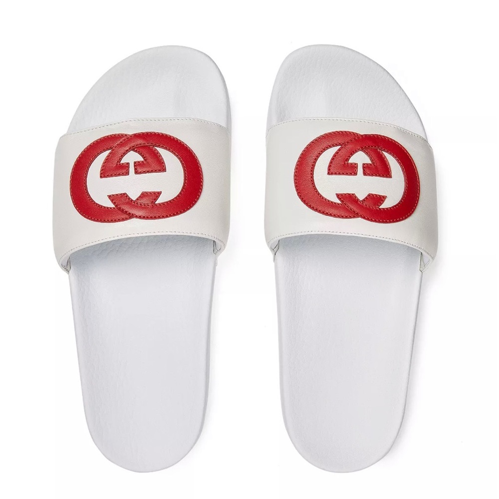 Gucci Womens Pursuit Interlocking G Leather Slide